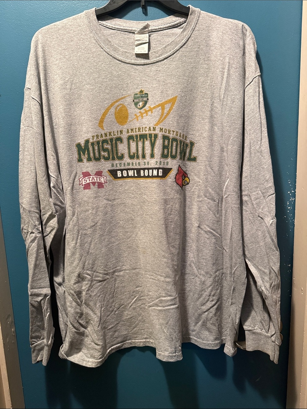 Gildan Light Gray Music City Bowl Graphic Long Sleeve Tee